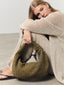 Sac épaule en daim tissé tressé avec nœud