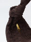 Sac épaule en daim tissé tressé avec nœud