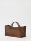 Sac fourre-tout en cuir lisse avec trousse