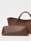 Sac fourre-tout en cuir lisse avec trousse