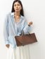 Sac fourre-tout en cuir lisse avec trousse