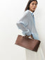 Sac fourre-tout en cuir lisse avec trousse