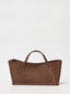Sac fourre-tout en cuir lisse avec trousse
