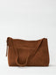 Caramel large suede tote bag 