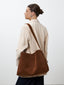 Caramel large suede tote bag 